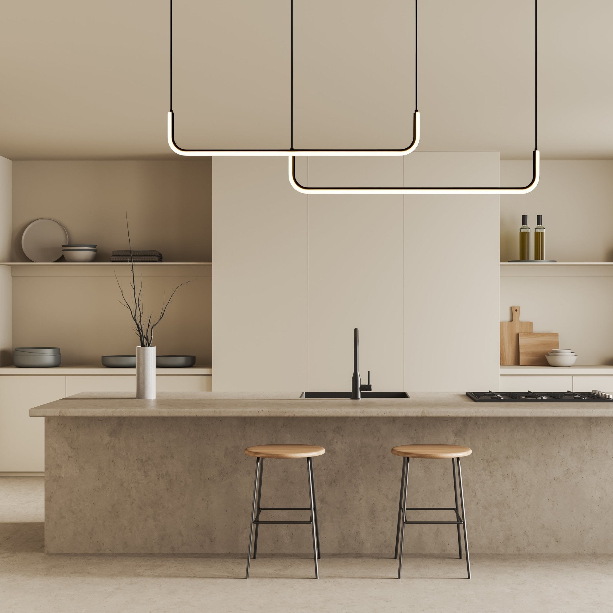 Sleek Modern Pendant Light Adjustable LED for Kitchen & Dining