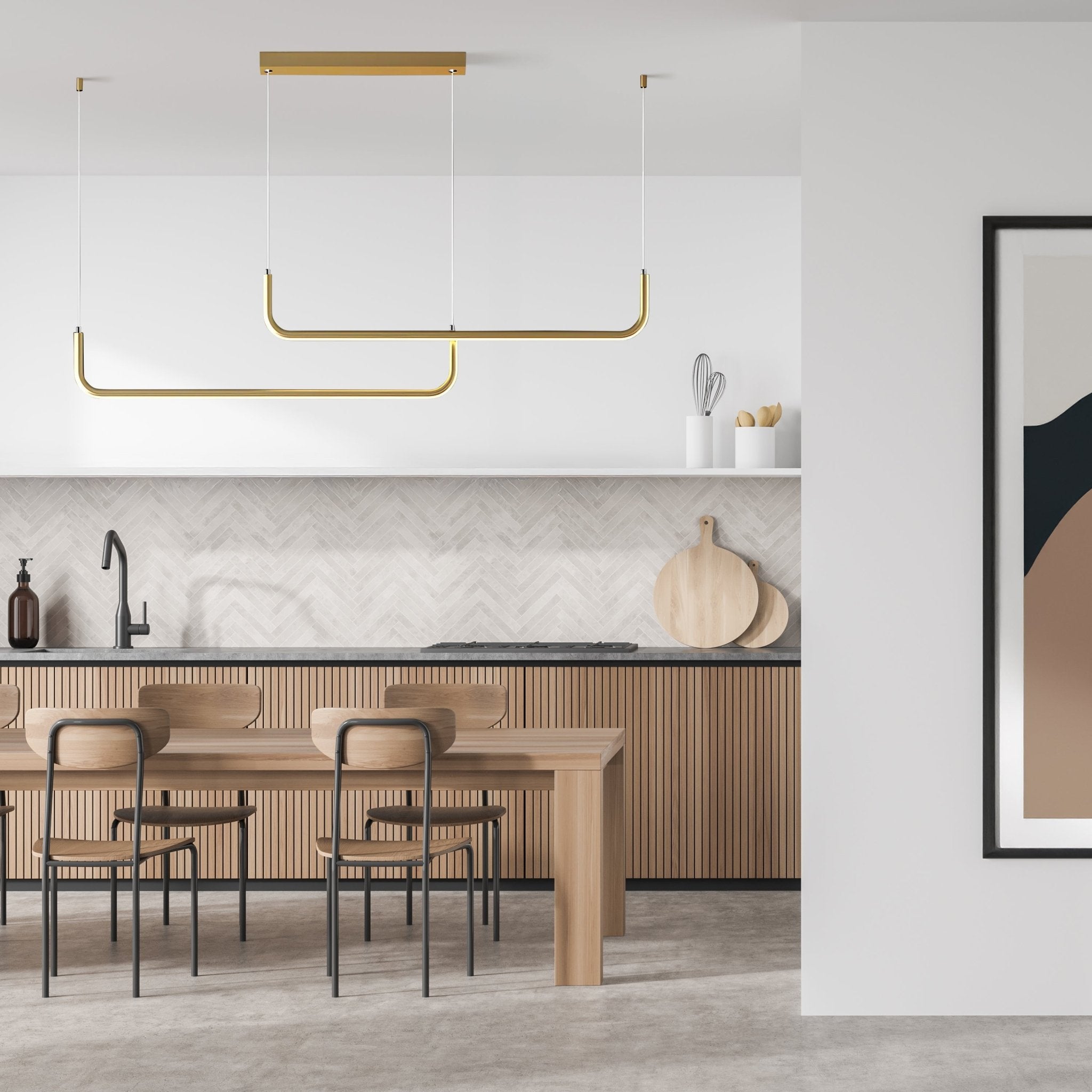 Sleek Modern Pendant Light Adjustable LED for Kitchen & Dining