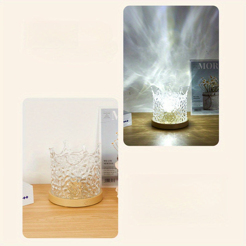 Lava Lamp Water Ripple Aurora Ambient Light in Square & Crown Shape