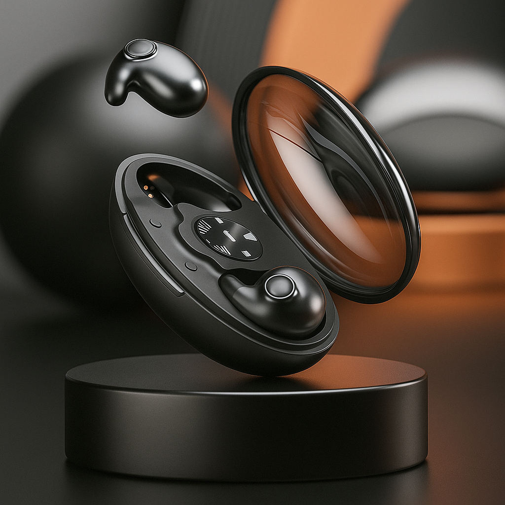 Invisible wireless earbuds with charging case