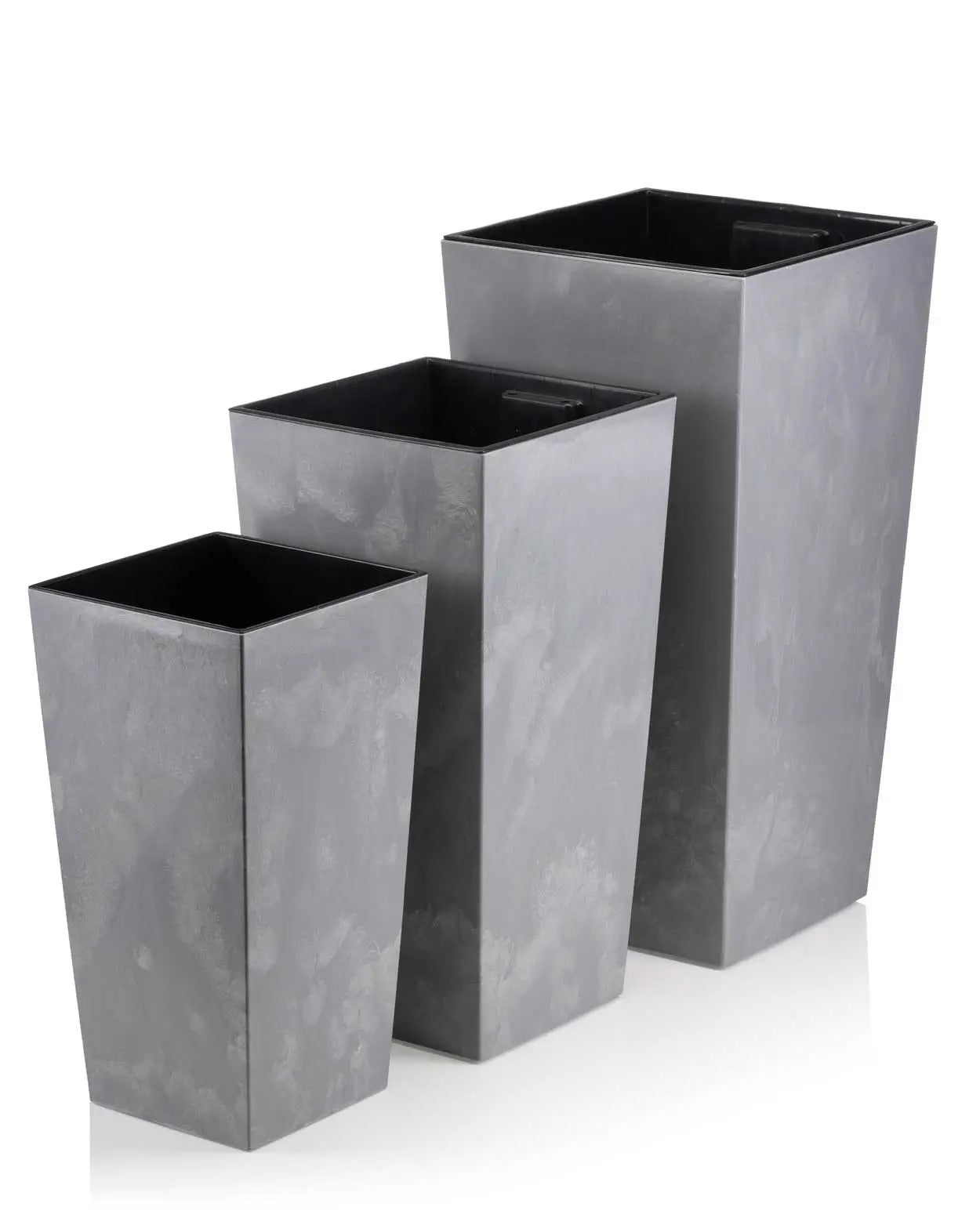 Tavero Set van 3 Hoge Plantenbakken in Betonlook