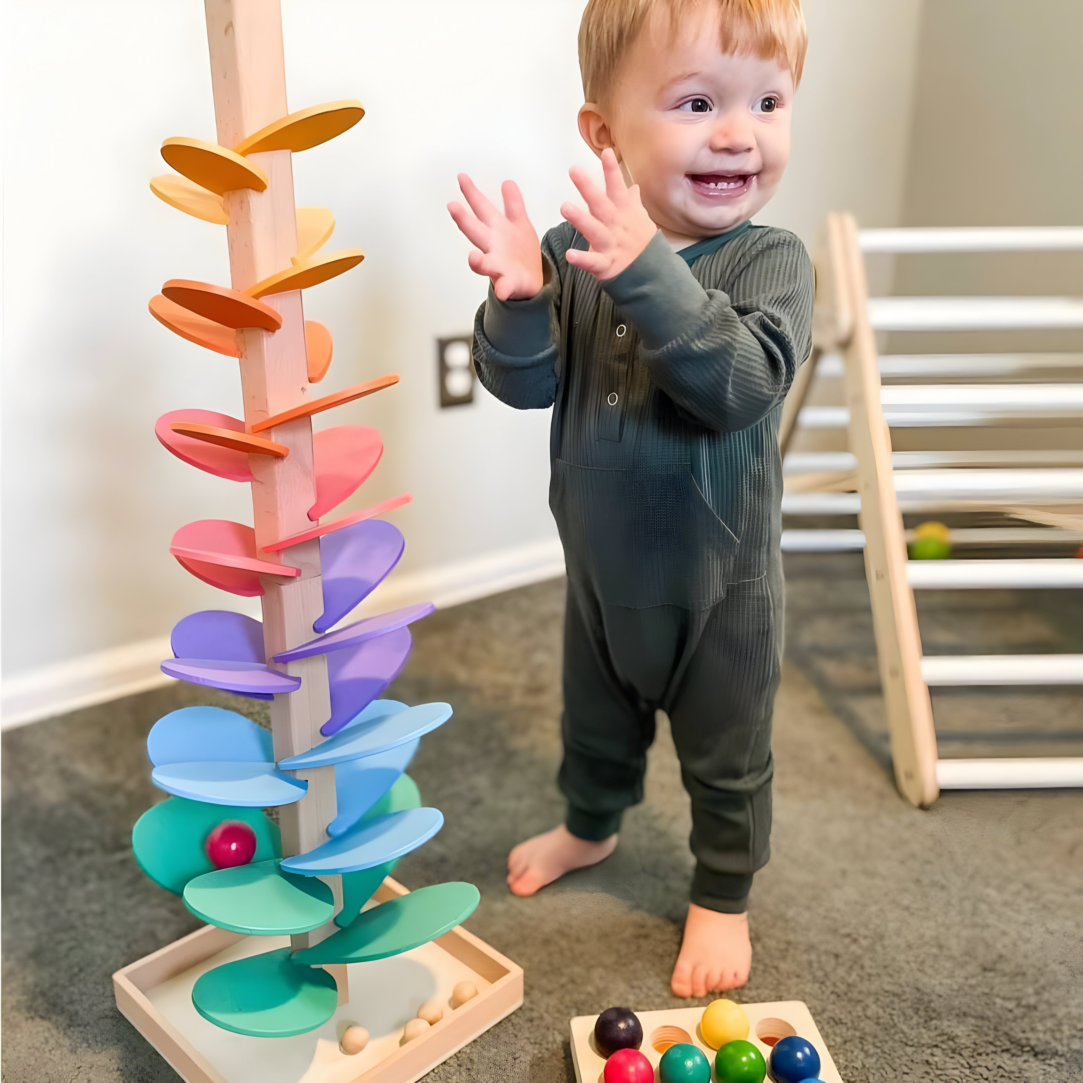Interactive Marble Run Track Sensory Learning Toy for Early Development