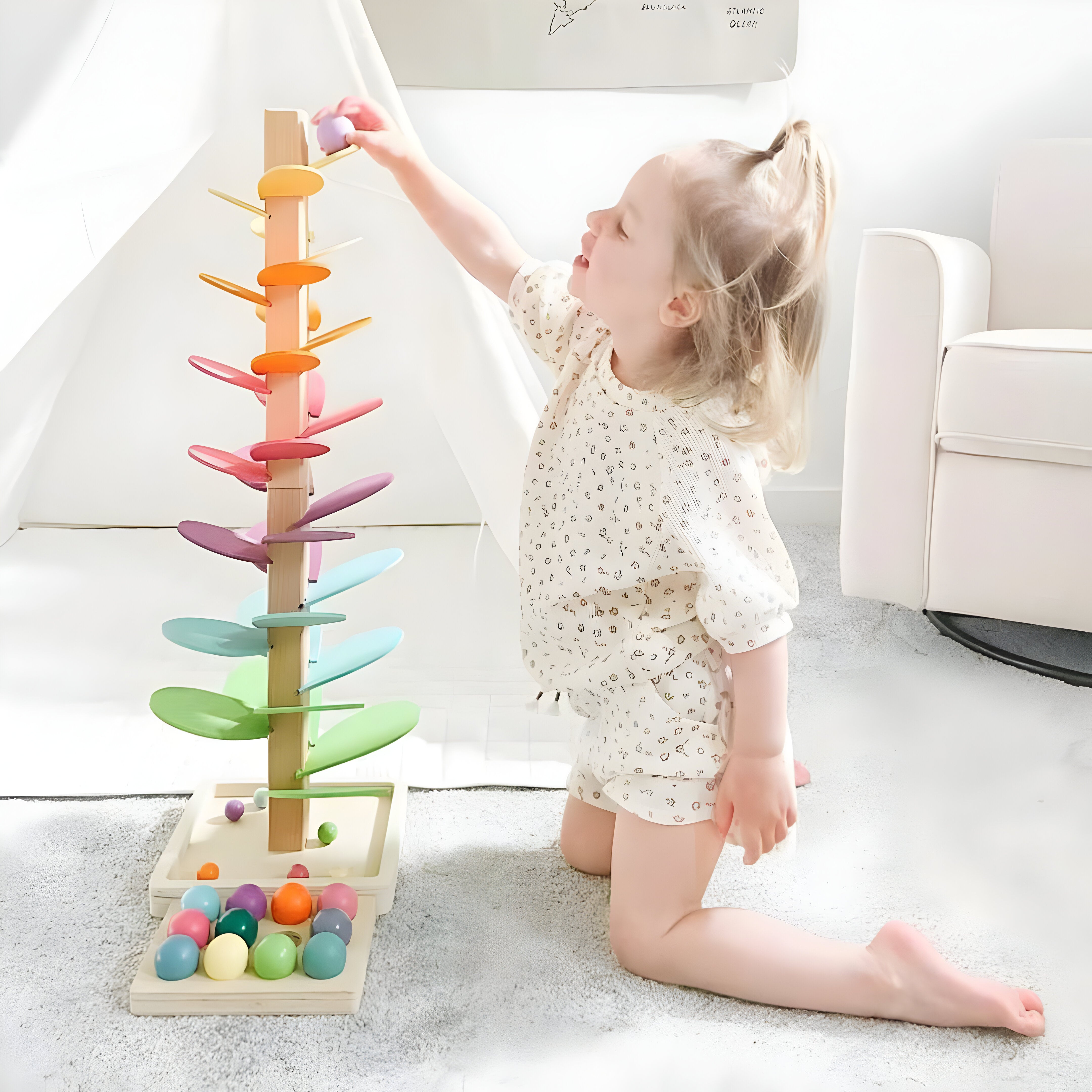 Interactive Marble Run Track Sensory Learning Toy for Early Development
