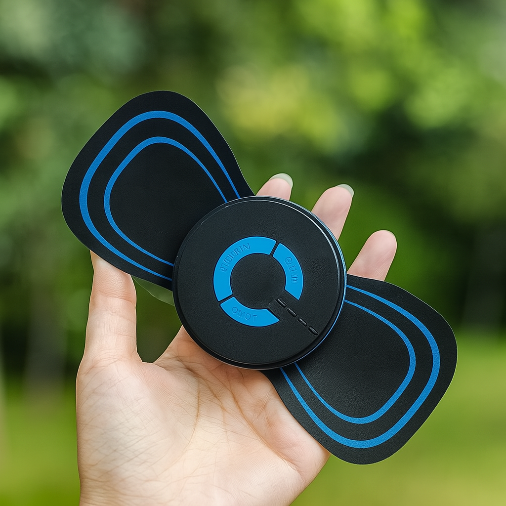 Wireless muscle stimulating massage device with microcurrent technology
