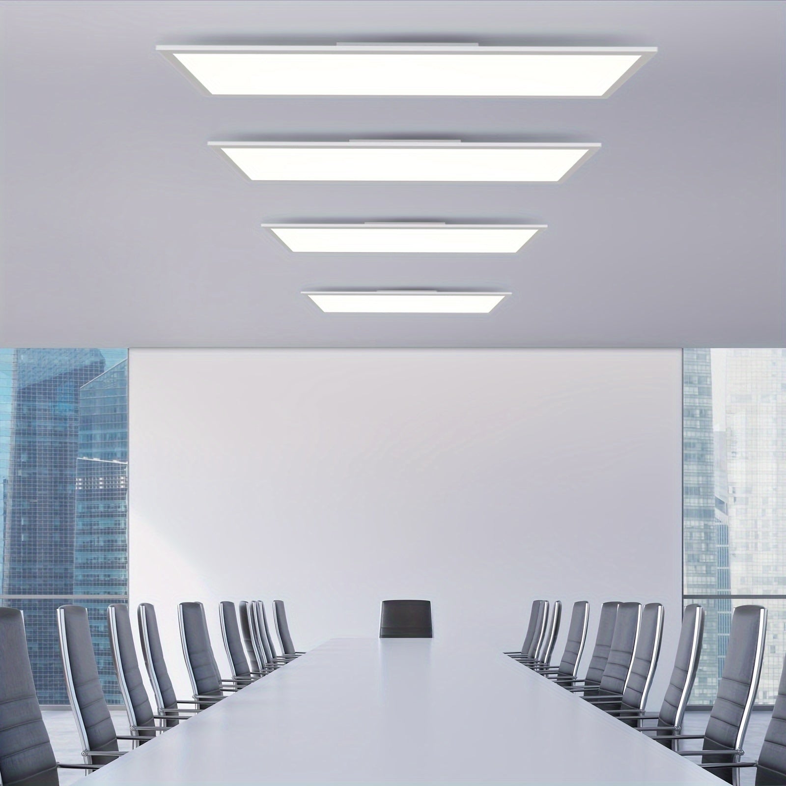 Modern Flush-Mount Flat LED Ceiling Light with Remote Control & Ambient Lighting