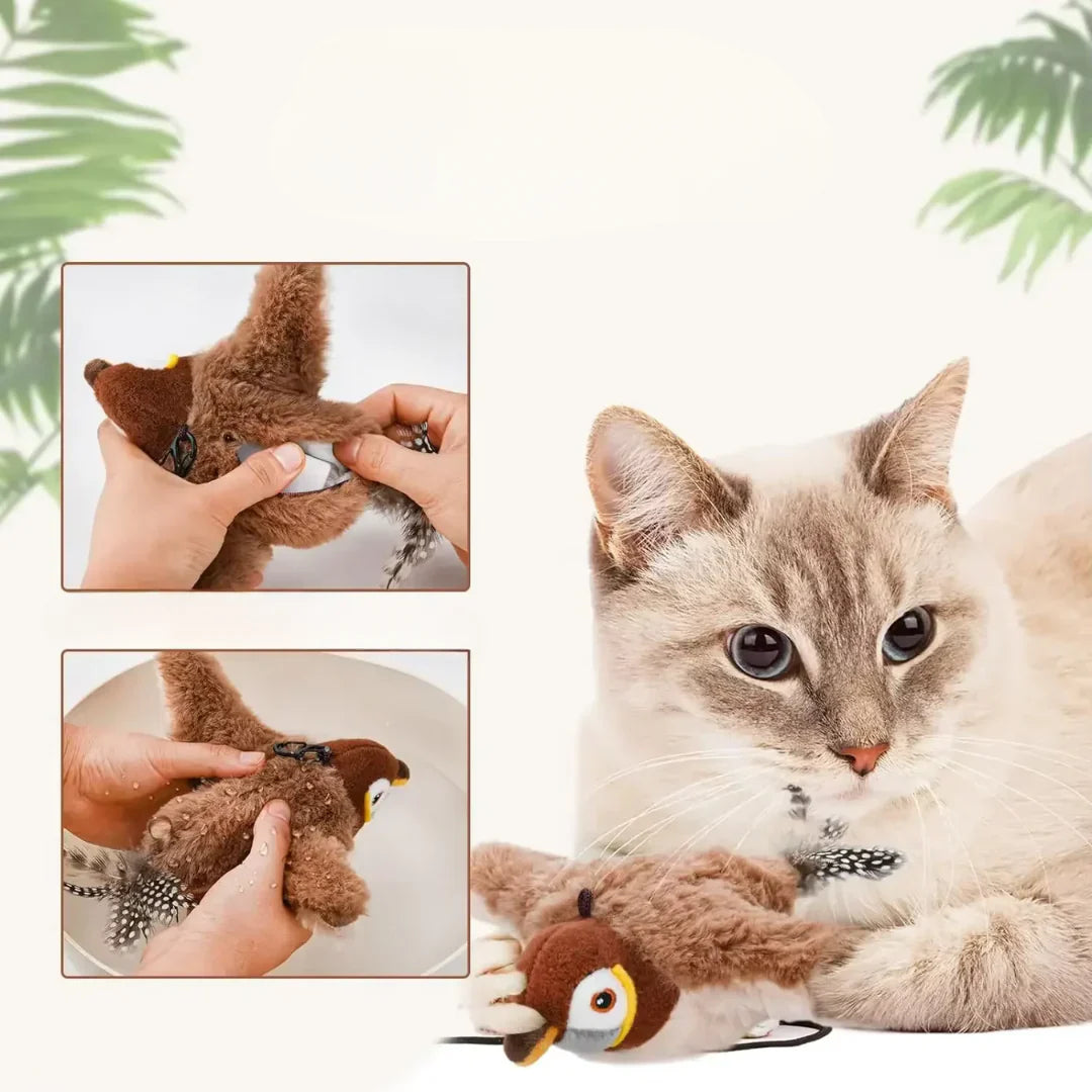 Interactive Bird Toy for Cats Realistic Flapping Motion Keeps Pets Engaged