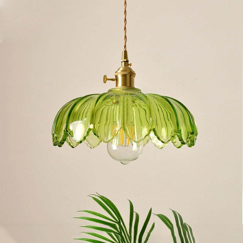 Vintage Blossom Glass Pendant Light Floral Design Hanging Light