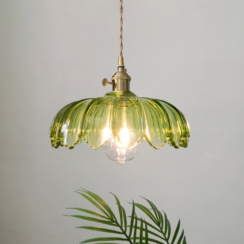 Vintage Blossom Glass Pendant Light Floral Design Hanging Light