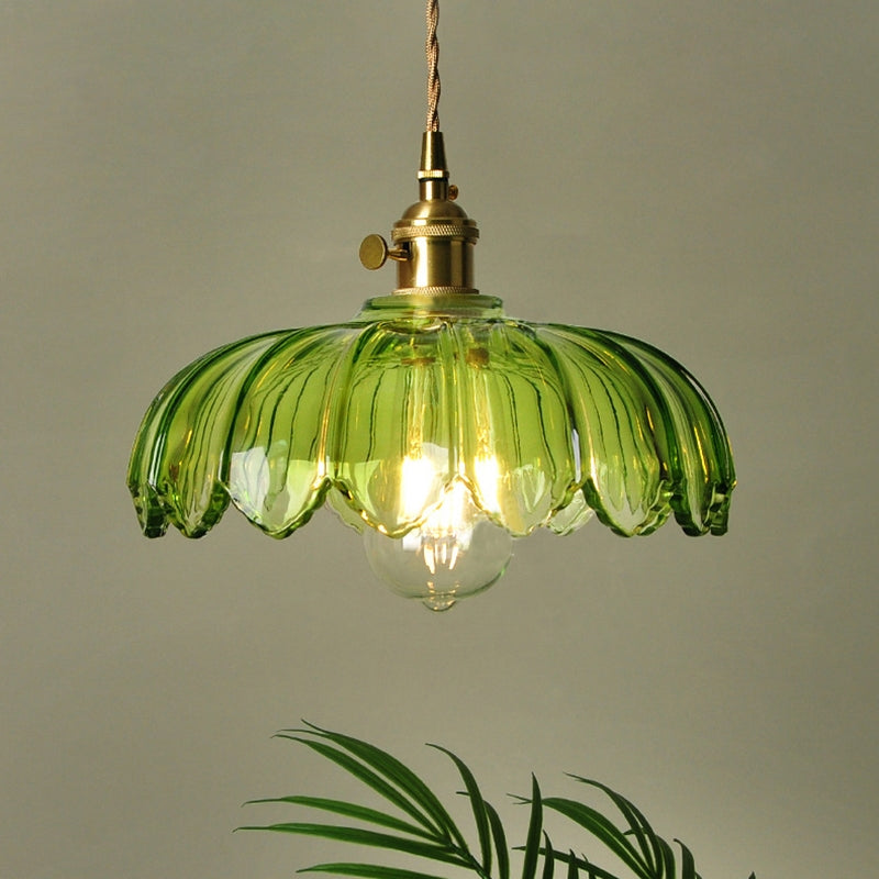 Vintage Blossom Glass Pendant Light Floral Design Hanging Light