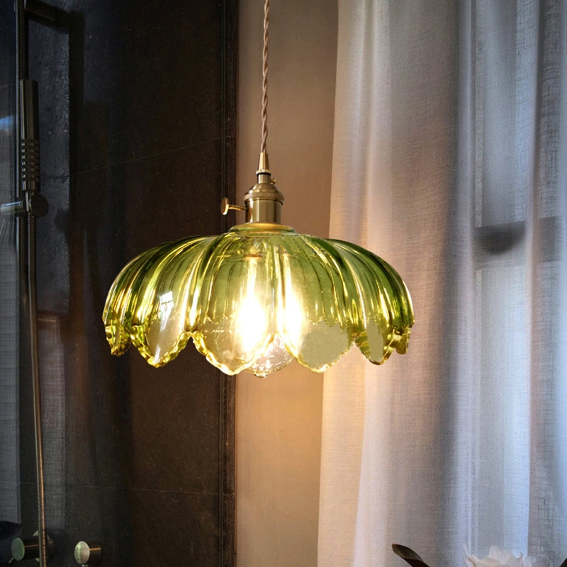 Vintage Blossom Glass Pendant Light Floral Design Hanging Light