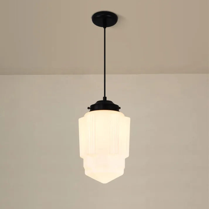 Stylish Pendant Light with Geometric Frosted Glass Style