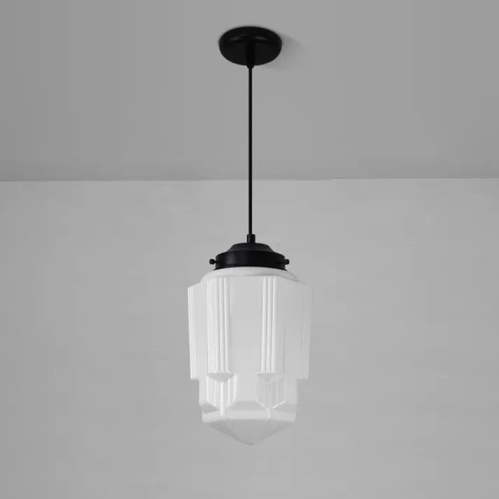 Stylish Pendant Light with Geometric Frosted Glass Style