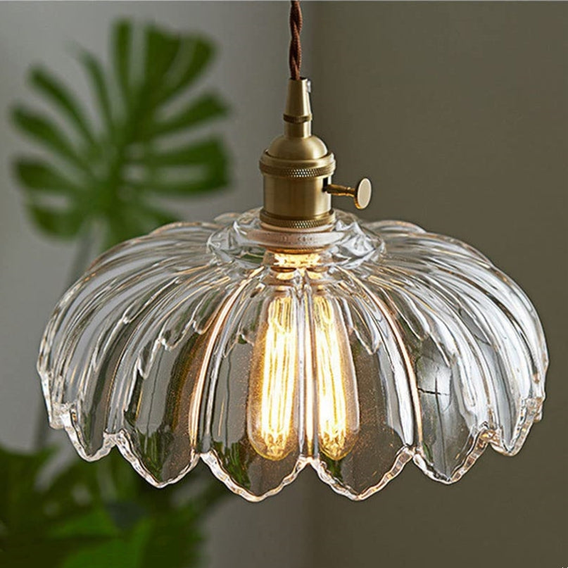 Vintage Blossom Glass Pendant Light Floral Design Hanging Light