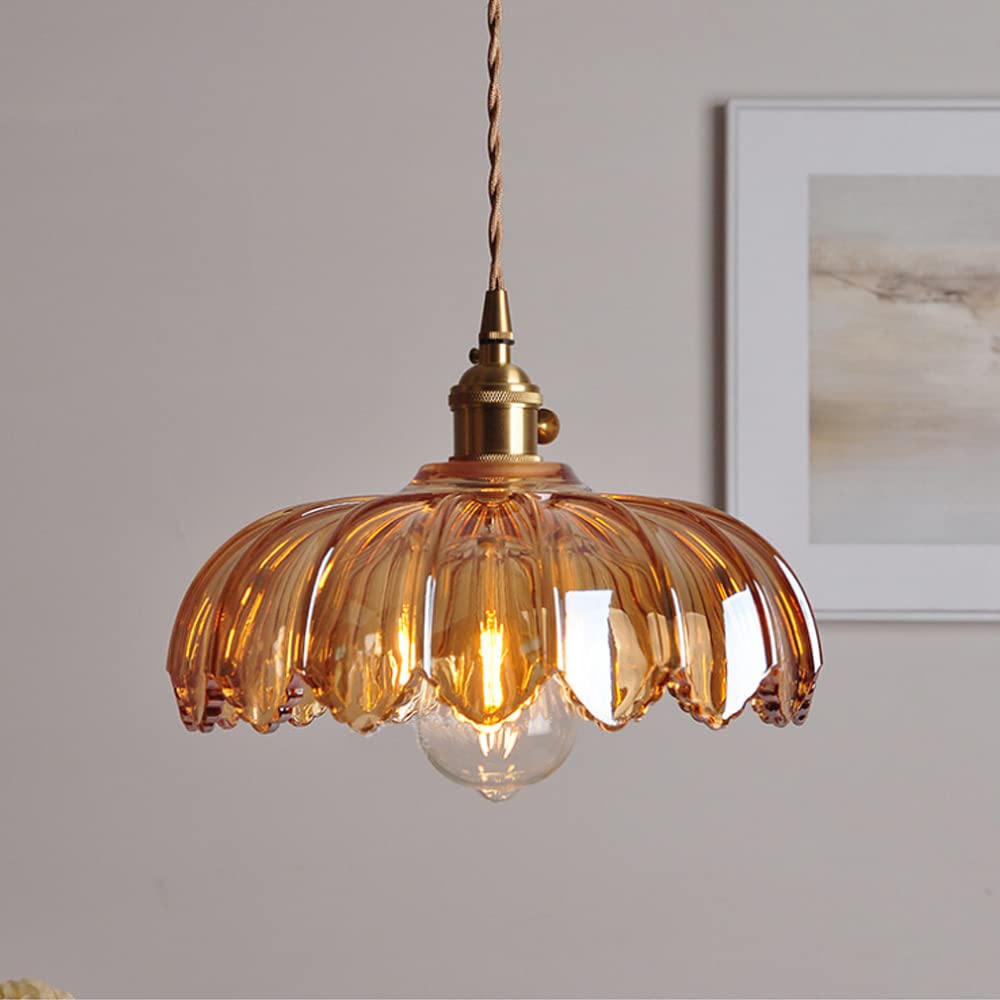 Vintage Blossom Glass Pendant Light Floral Design Hanging Light