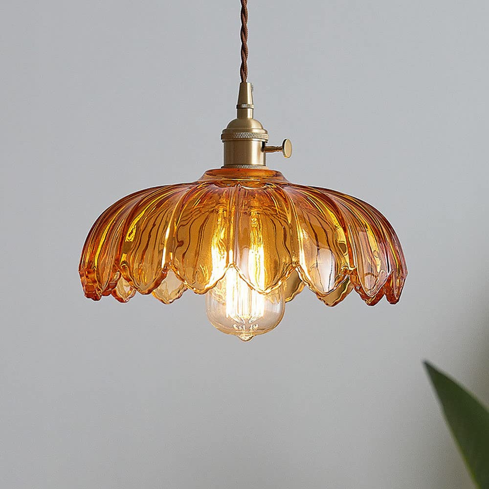 Vintage Blossom Glass Pendant Light Floral Design Hanging Light