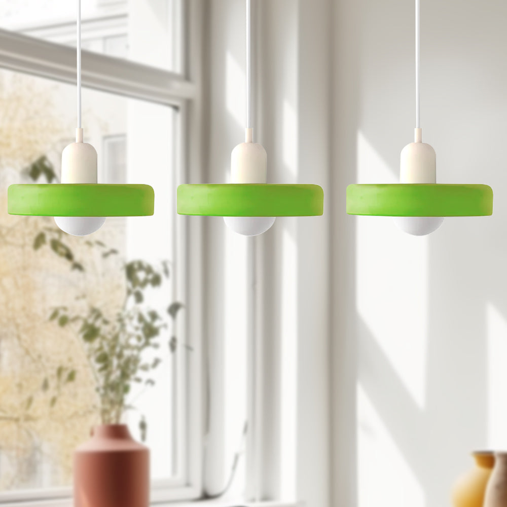 Stylish Pendant Light with 3 Colored Glass Shades Adjustable Ceiling Lamp