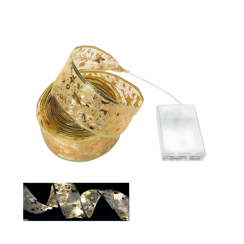 Festive Glowing Ribbon Indoor Christmas Lights for Warm Holiday Home Decoration Magic