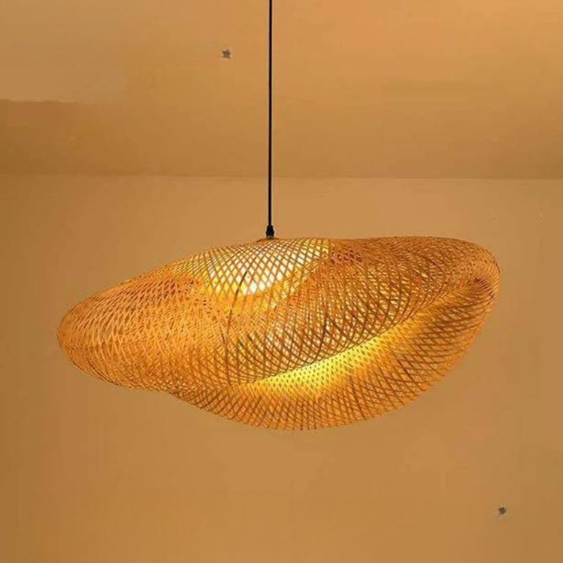Boho bloei handgemaakte rotan hanglamp