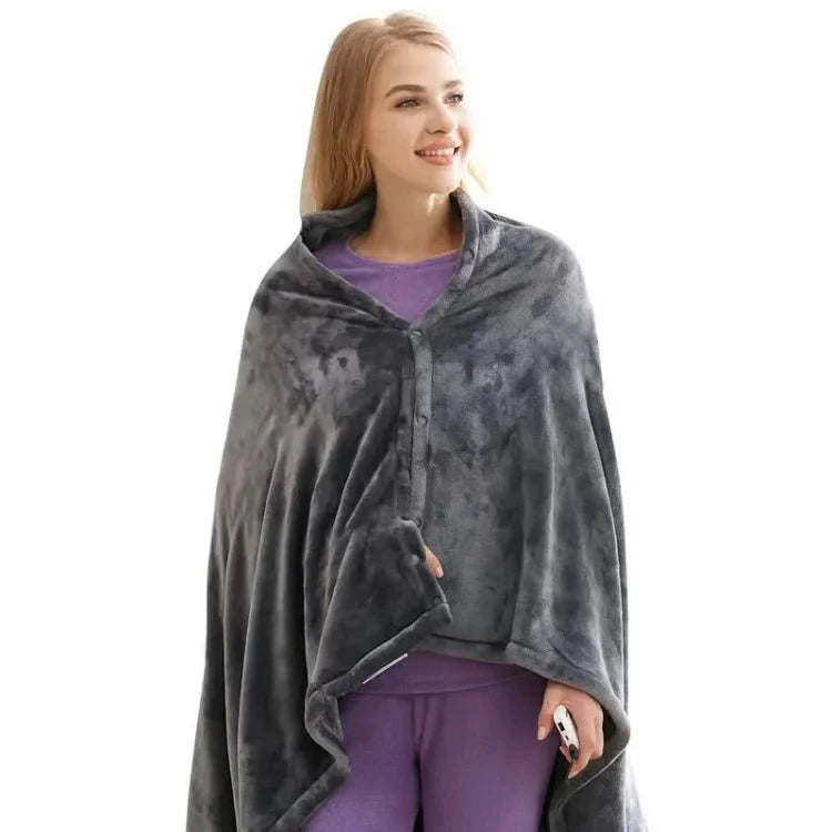 Portable USB Heated Electric Blanket Wearable Shawl with Adjustable Warmth