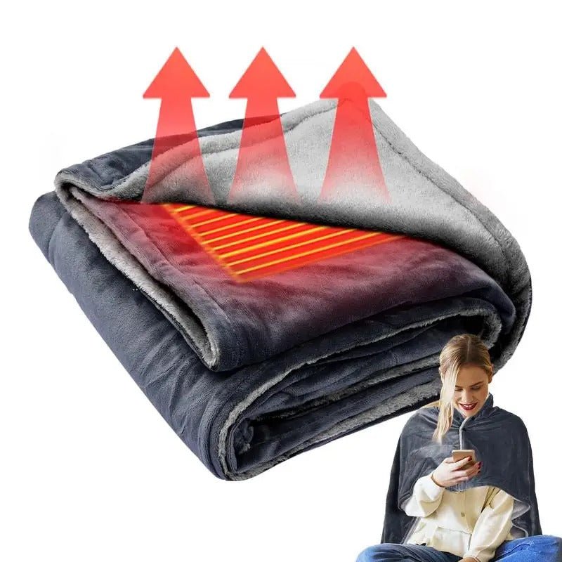 Portable USB Heated Electric Blanket Wearable Shawl with Adjustable Warmth