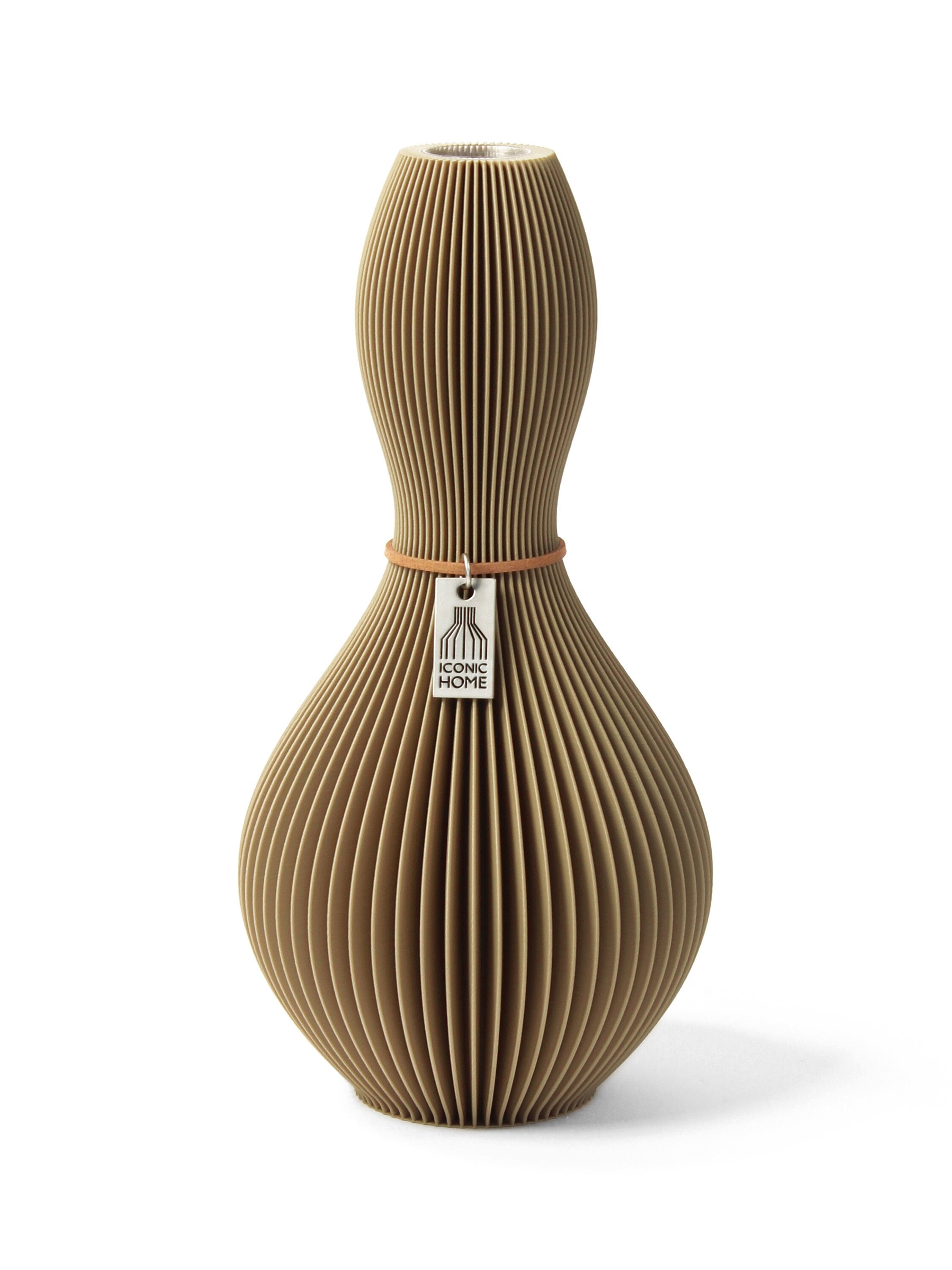 Ribbed vase with wasp waist and waterproof insert