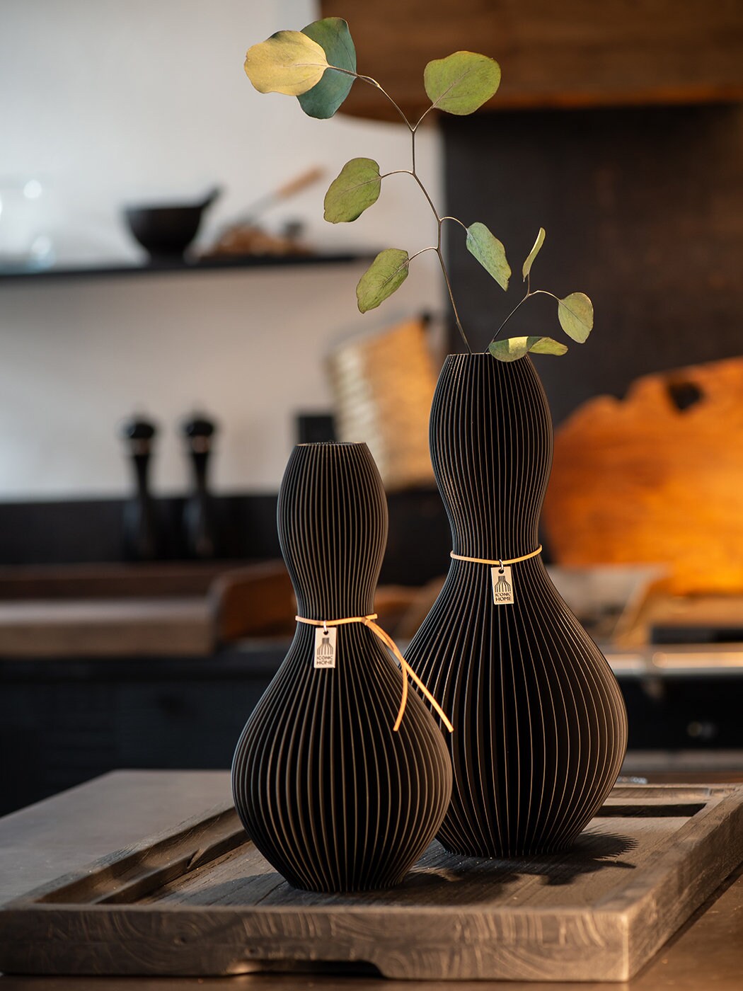 Ribbed vase with wasp waist and waterproof insert