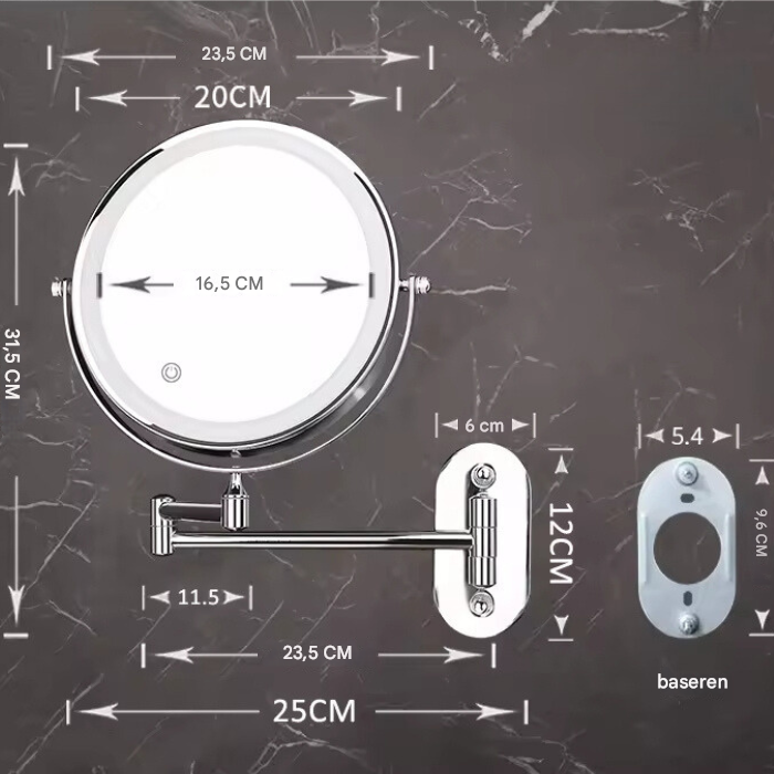 LED Cosmetic Mirror Dimmable Lighted Mirror With Magnification