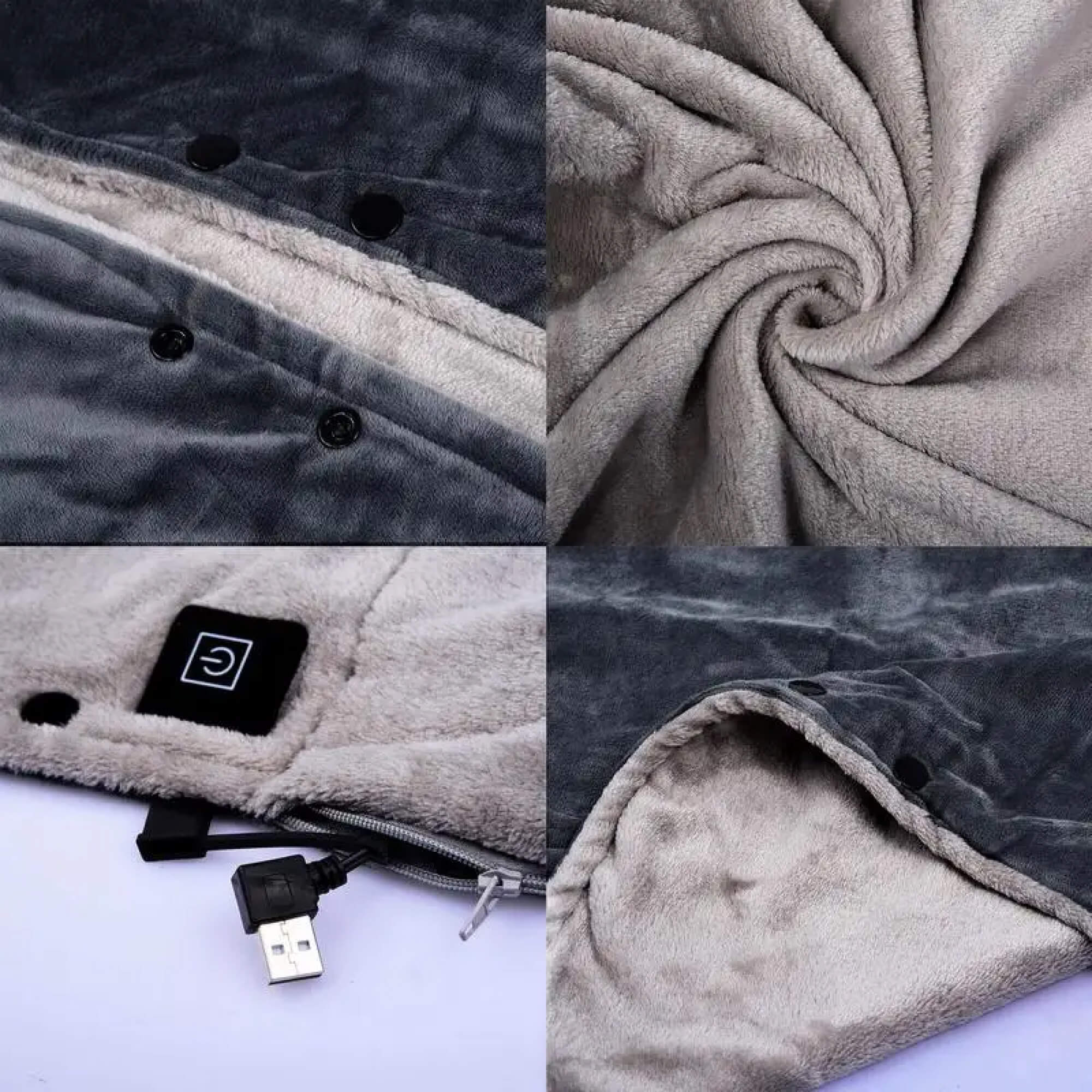 Heated Wearable Throw Electric Blanket for Full Body Warmth