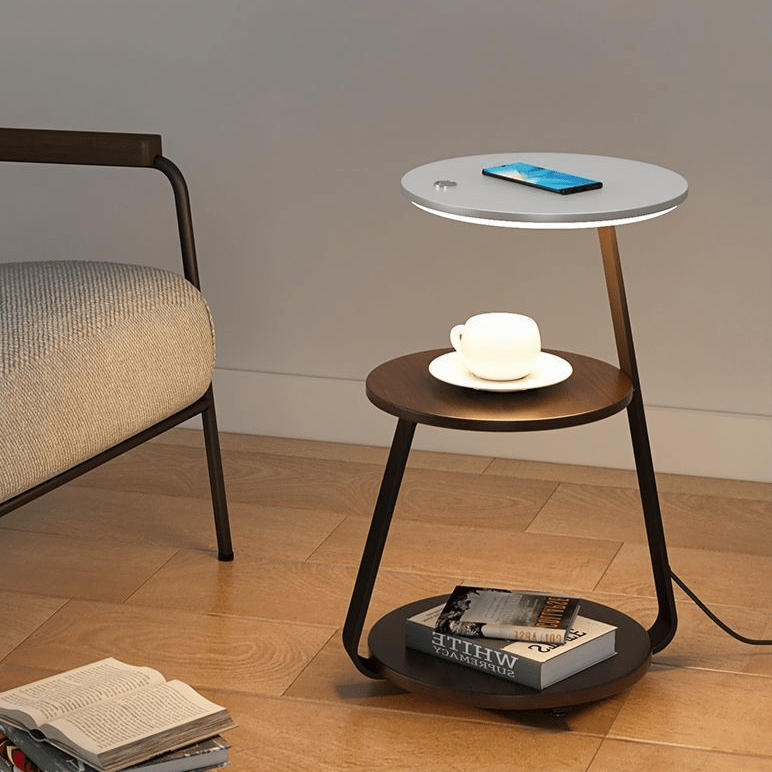 Signature Side Table Bedside Lamp in Modern Double-Layer Design