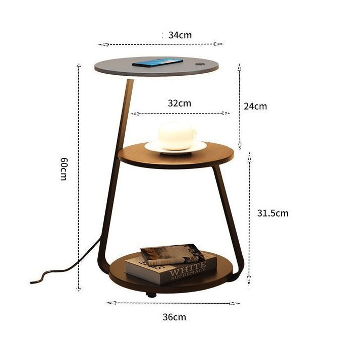 Signature Side Table Bedside Lamp in Modern Double-Layer Design