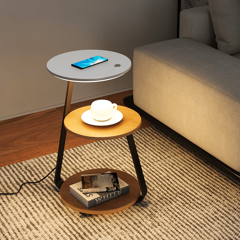Signature Side Table Bedside Lamp in Modern Double-Layer Design