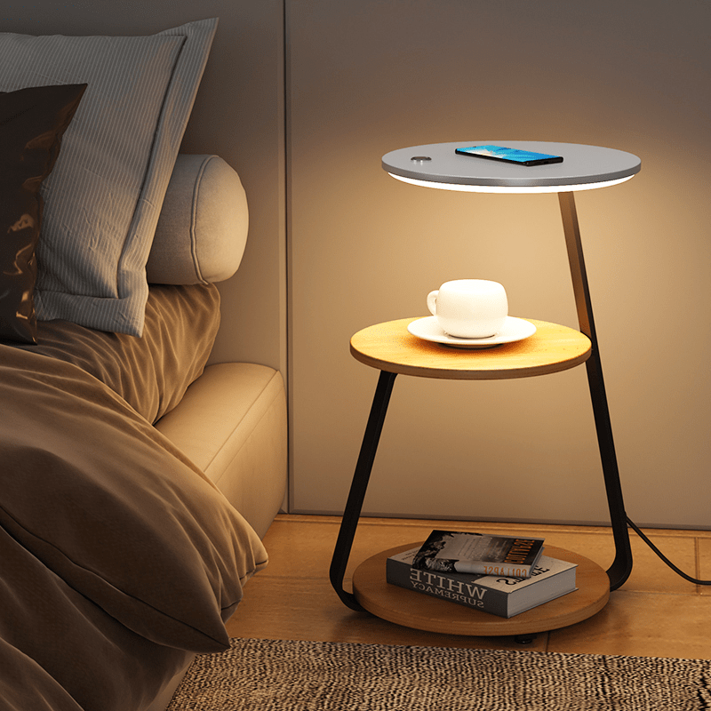 Signature Side Table Bedside Lamp in Modern Double-Layer Design