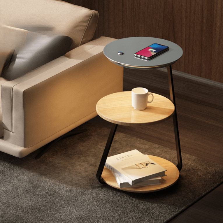 Signature Side Table Bedside Lamp in Modern Double-Layer Design