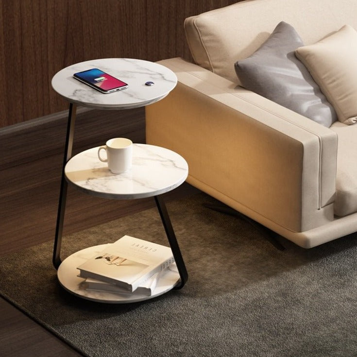 Signature Side Table Bedside Lamp in Modern Double-Layer Design