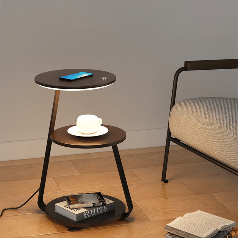 Signature Side Table Bedside Lamp in Modern Double-Layer Design