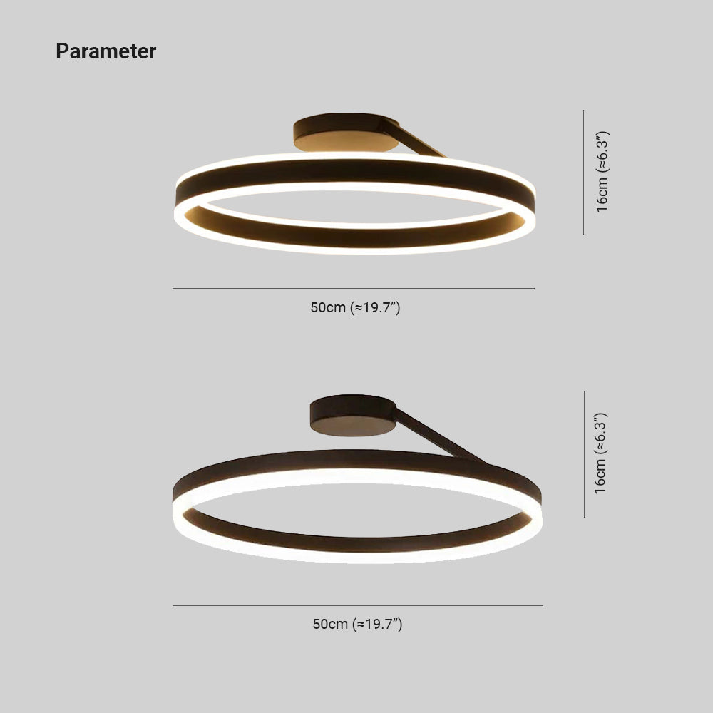 Contemporary Ring LED Ceiling Light Stylish and Adjustable Brightness