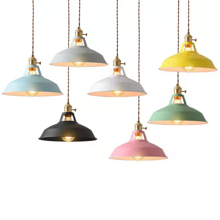 Retro Industrial Pendant Light Adjustable Hanging Fixture for Living Areas