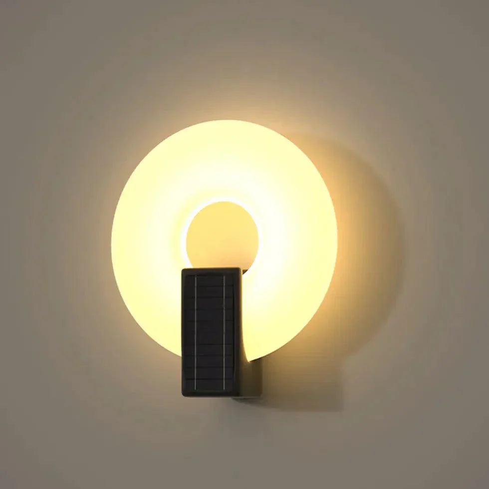 Solar energy decorative wall lanterns for outdoor spaces
