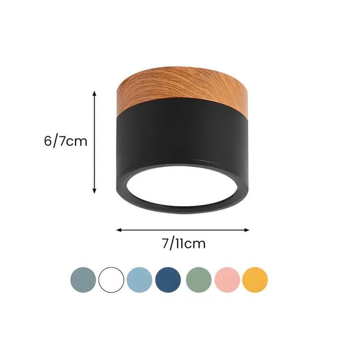 Minimalist Cylindrical LED Ceiling Light with Modern Dimmable Spotlight