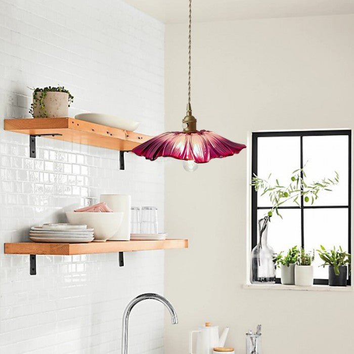 Vintage Inspired Glass Flower Pendant Ceiling Light