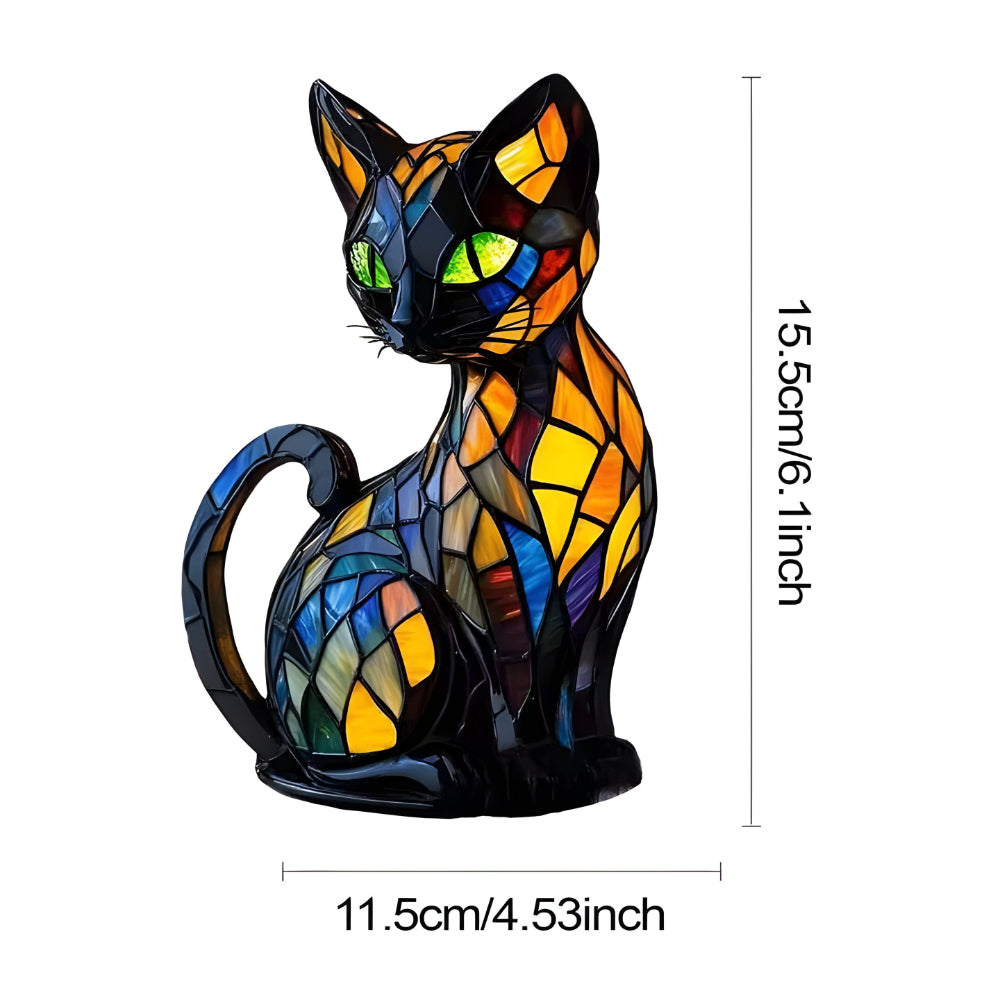 Whimsical Glass Cat Desk Lamp with Colour Changing Light