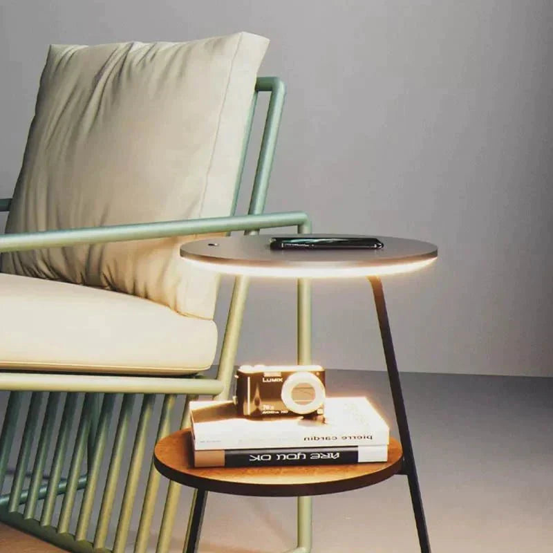 Signature Side Table Bedside Lamp in Modern Double-Layer Design