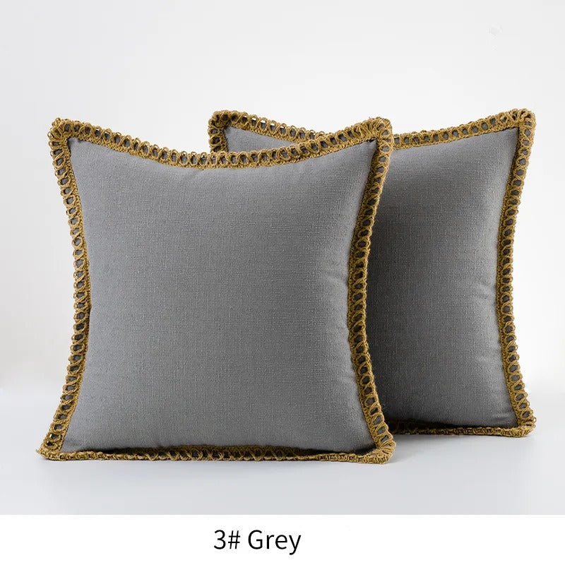 Classic Throw Pillow Cover Timeless Grey and Red Accent for Home Decor