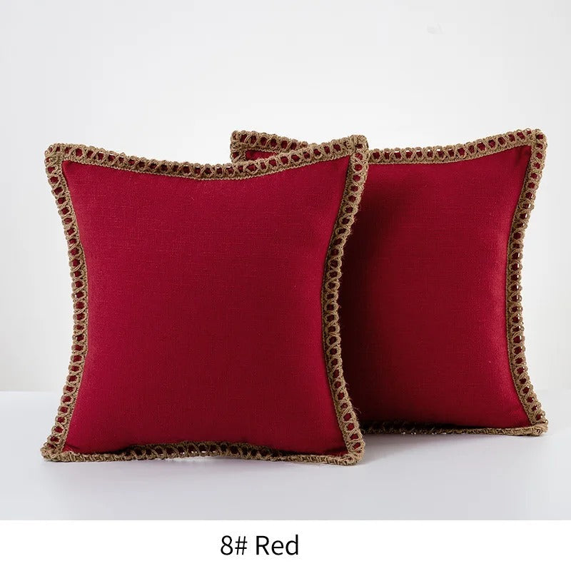 Classic Throw Pillow Cover Timeless Grey and Red Accent for Home Decor