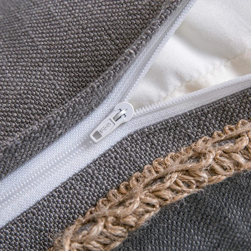 Classic Throw Pillow Cover Timeless Grey and Red Accent for Home Decor