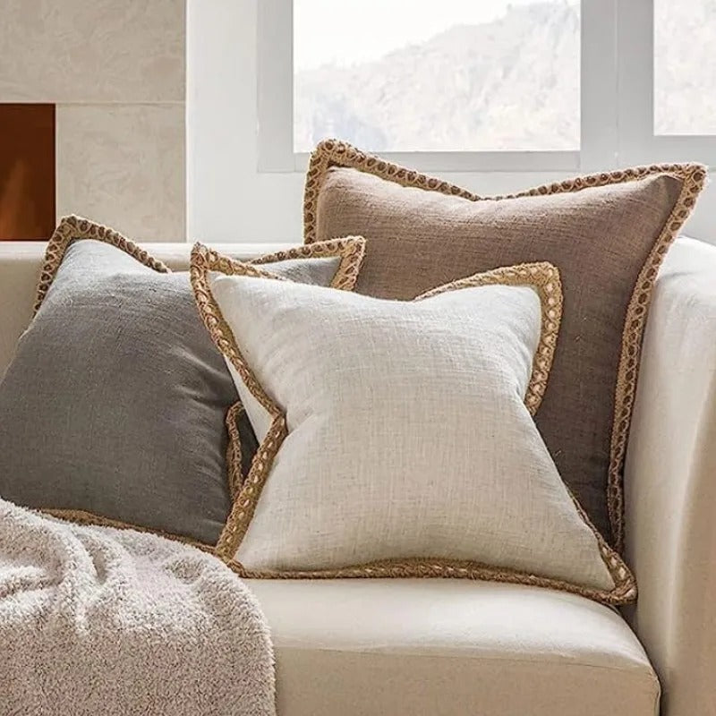 Classic Throw Pillow Cover Timeless Grey and Red Accent for Home Decor