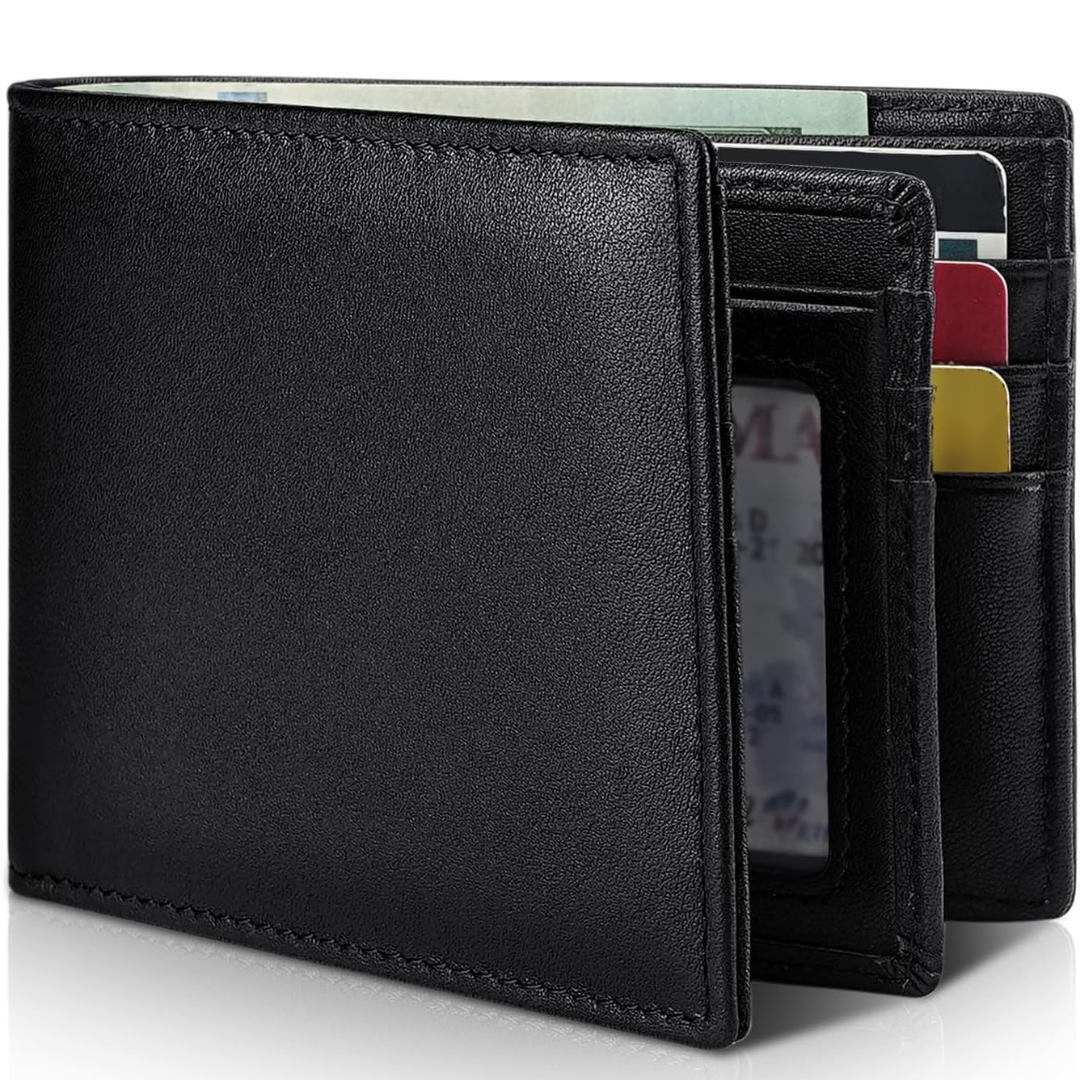 Men’s Slim Bifold Wallet RFID Protection & Multiple Slots