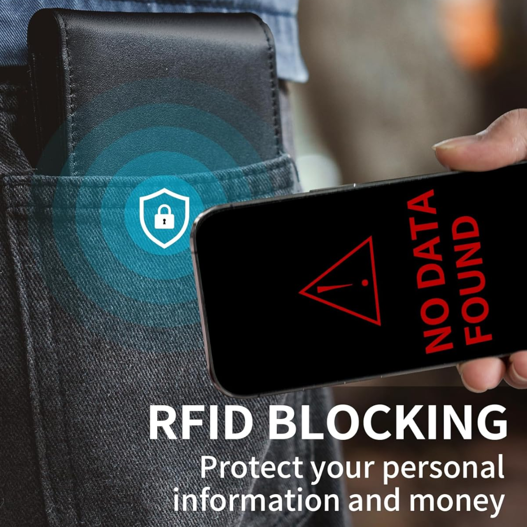 Men’s Slim Bifold Wallet RFID Protection & Multiple Slots