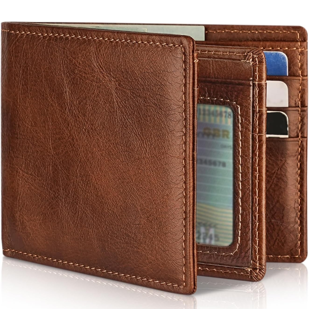 Men’s Slim Bifold Wallet RFID Protection & Multiple Slots