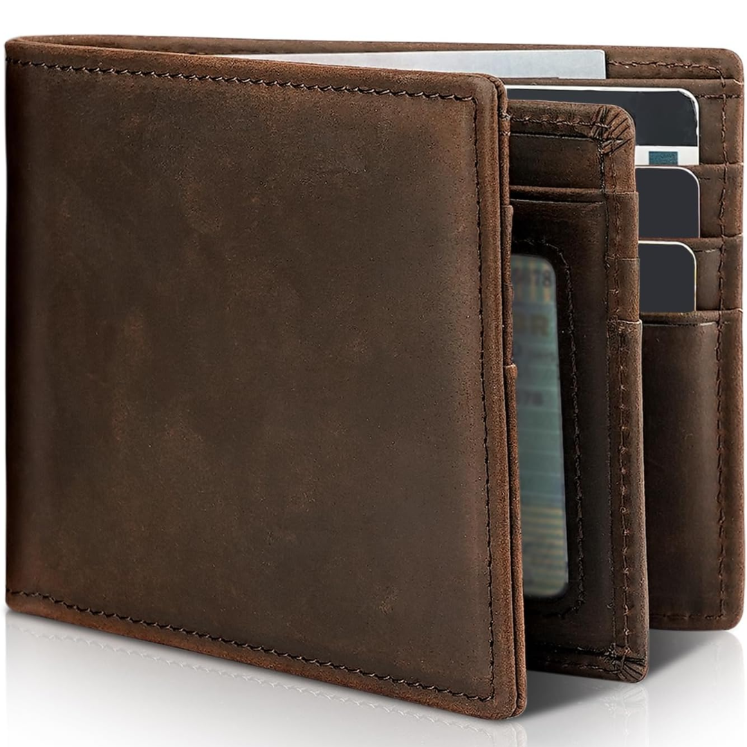 Men’s Slim Bifold Wallet RFID Protection & Multiple Slots